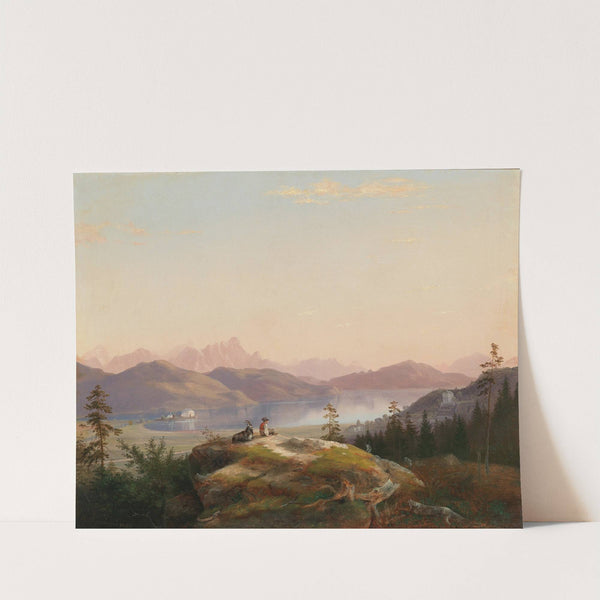 A view of Lake Wörthersee with Maria Loretto and Freyenthurn Castle by Marko Pernhart