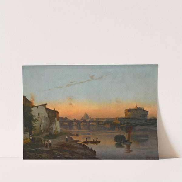 A view of St. Peter’s Basilica and Castel Sant’Angelo, Rome by Bernhard Karl Mackeldey