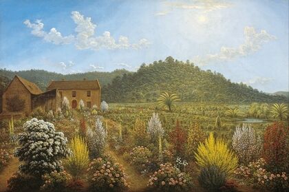 A view of the artist’s house and garden, in Mills Plains, Van Diemen’s Land — size preview