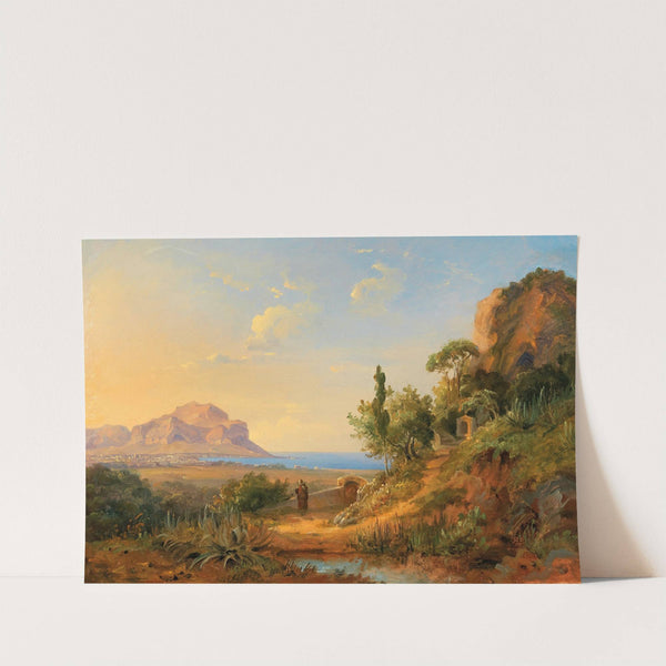A view of the Bay of Palermo with Monte Pellegrino, Sicily by Carl Morgenstern