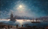 A View of the Bosporus with the Hagia Sophia and the Maiden’s Tower in the Moonlight