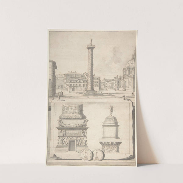 A View of the Column of Trajan (above) with Details (below) by Jan Goeree