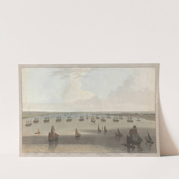 A View of the Firgates Stationed in the Hope under the Command of the Elder Brethren of the Trinity House (1804) by William Daniell