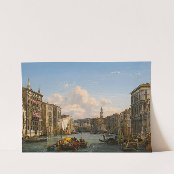 A View Of The Grand Canal Looking Towards The Rialto Bridge, Venice by Friedrich von Nerly