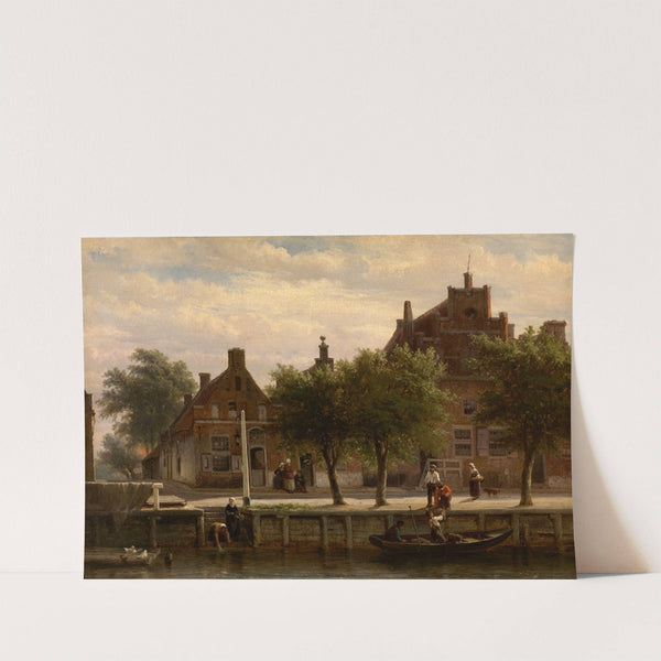 A View of the Harbour of Hasselt, Overijssel (1862) by Cornelis Springer