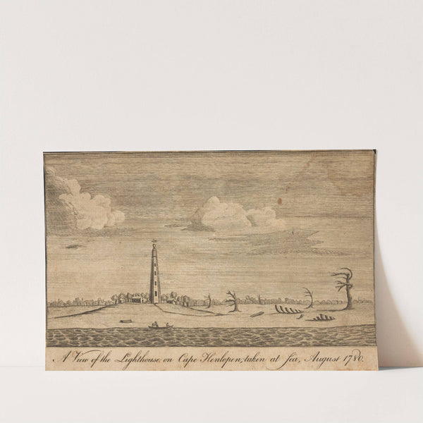 A view of the lighthouse on Cape Henlopen, taken at sea, August 1780. (1780)