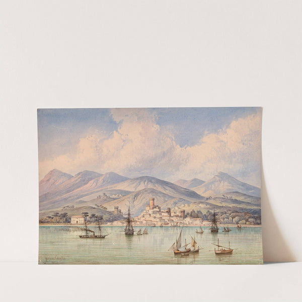 A view of the mole of Gaeta by Consalvo Carelli