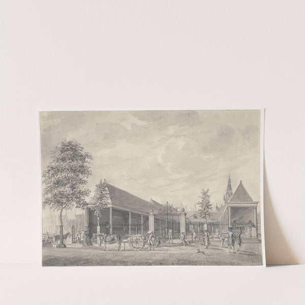 A View of the Nieuwe Korenbeurs on the Damrak, Amsterdam, the Tower of the Oude Kerk Beyond by Hermanus Petrus Schouten