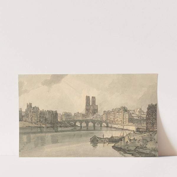 A View of the Pont de la Tournelle and Notre Dame Taken From the Arsenal (1802) by Thomas Girtin