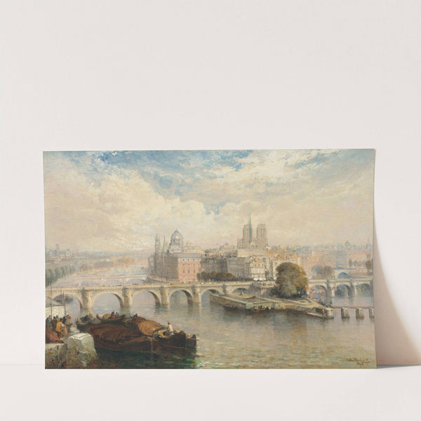 A view of the Pont Neuf, Paris, with Notre-Dame beyond (1898) by Arthur Joseph Meadows