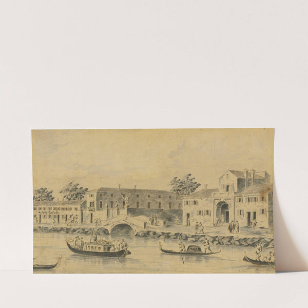 A View Of The River Brenta, With The Burchiello by Giacomo Guardi
