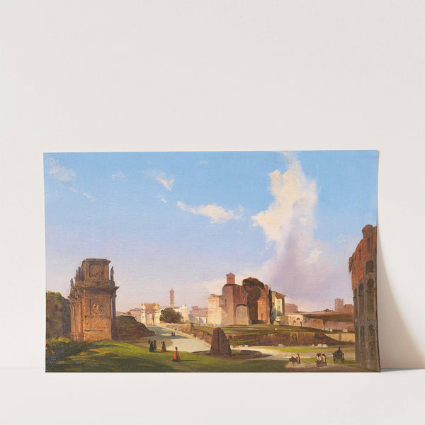 A View Of The Roman Forum With The Arch Of Constantine by Ippolito Caffi