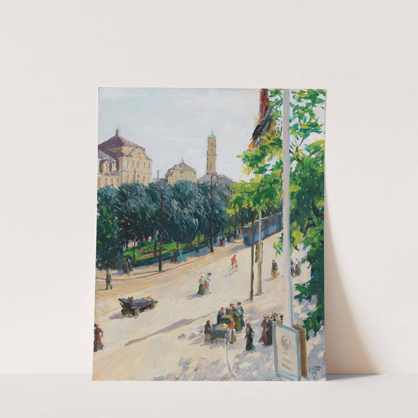 A view of the southern Stachus Rondell, the Sonnenstraße and the old St Matthew’s Church by Charles Vetter