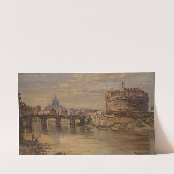 A View Of The Tiber With Castel Sant Angelo And St. Peters by Antonietta Brandeis