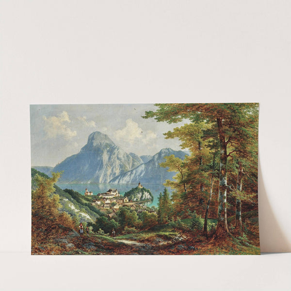 A view of Traunstein and Traunkirchen (1882) by Ferdinand Lepie