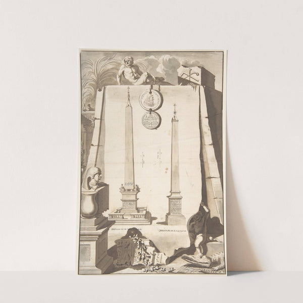 A View of Two Obelisks, One in the Vatican and the Other on the Esqualine Hill. by Jan Goeree