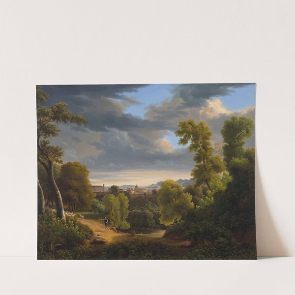 A view of Vietri near the sea in the Gulf of Salerno with Capri in the background by Jean-Joseph-Xavier Bidauld