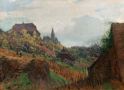 A View of Weißenkirchen from a Vineyard in the Wachau Region — size preview