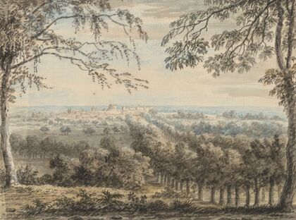 A view of Windsor Castle and The Long Walk from Snow Hill