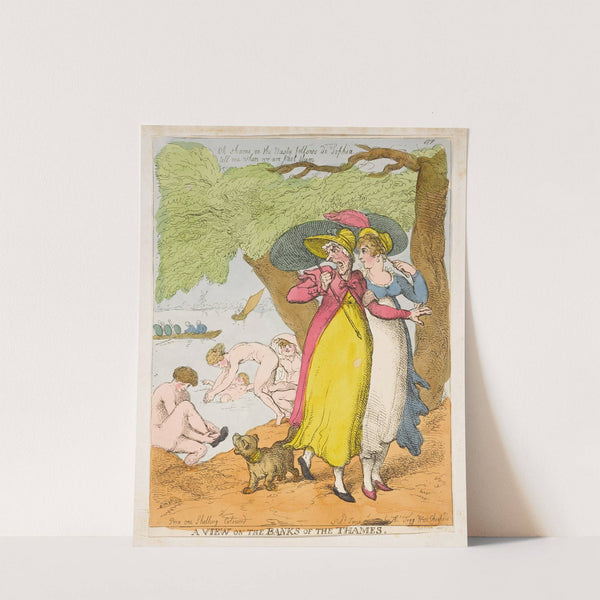 A view on the banks of the Thames by Thomas Rowlandson