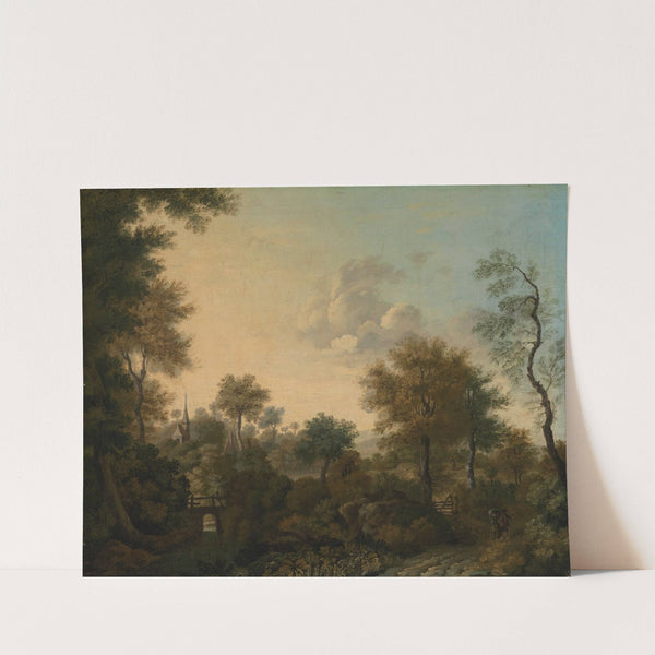 A View Supposedly Near Arundel, Sussex, with Figures in a Lane by George Smith