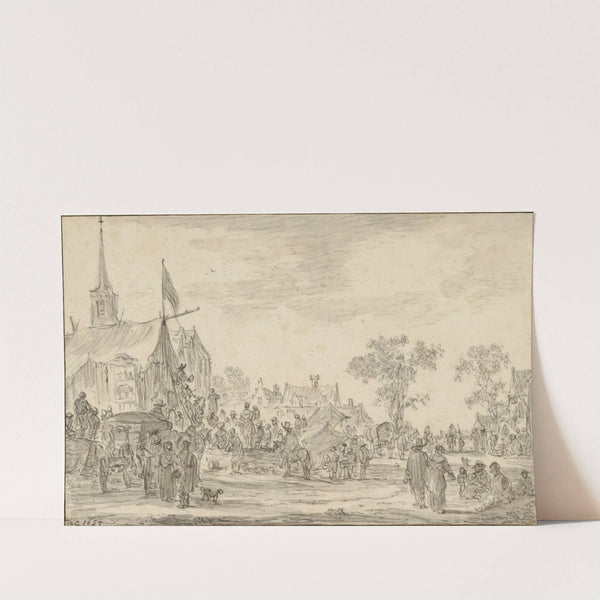 A Village Festival with Musicians Playing Outside a Tent by Jan van Goyen
