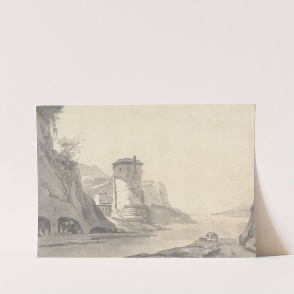 A Village in a Rocky Coastal Inlet with Round Tower on the Left Bank by Thomas Wijck