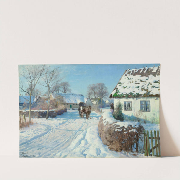 A village in the snow by Peder Mørk Mønsted