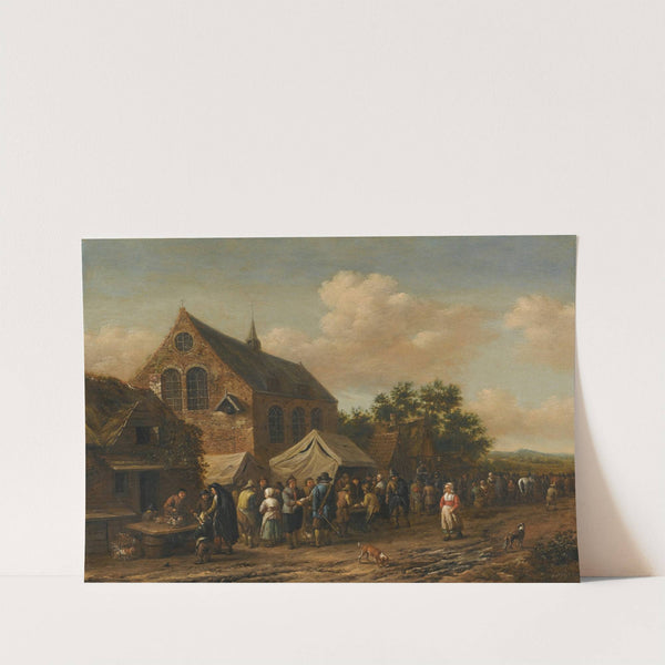 A Village Market Beside A Church by Barent Gael