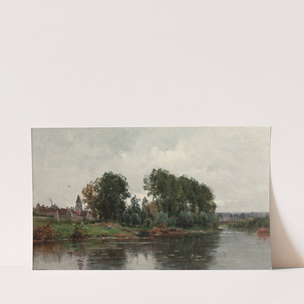 A Village on the River by Adrien Jacques Sauzay