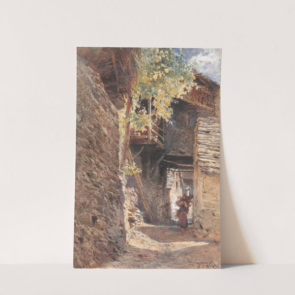 A Village Street in Northern Italy by Eugenio Gignous