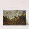 A village street scene with children playing in the foreground and figures drinking by Joost Cornelisz Droochsloot