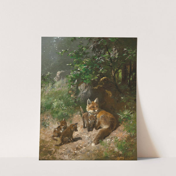 A Vixen with Whelps by Josef Schmitzberger