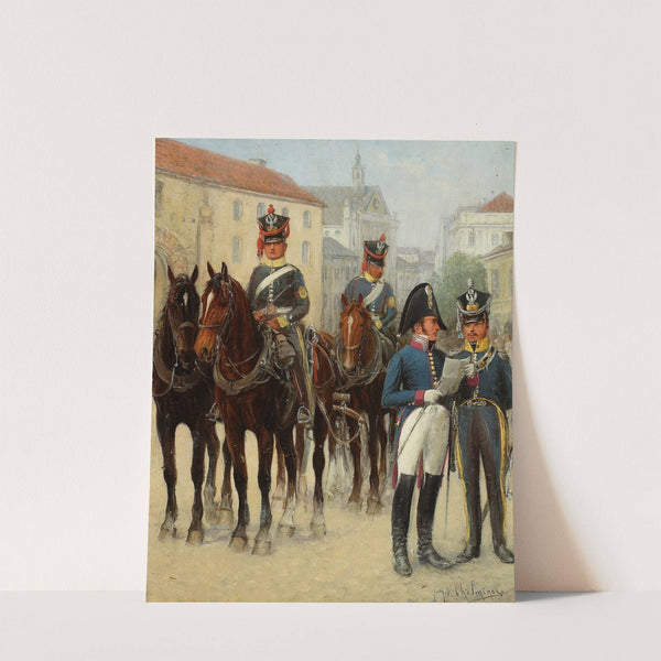 A war commissary, an officer and a transportation soldier by Jan Chełmiński