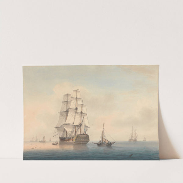 A Warship Preparing to Leave the Anchorage by Samuel Atkins