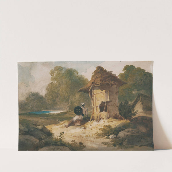 A watchman at a lookout post, Bengal by George Chinnery