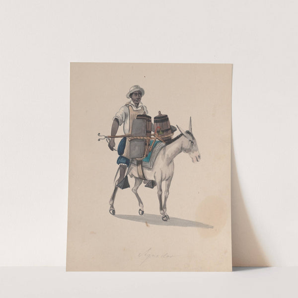 A watercarrier riding a donkey by Francisco Fierro