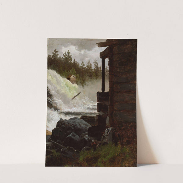 A Waterfall by Adolph Tidemand