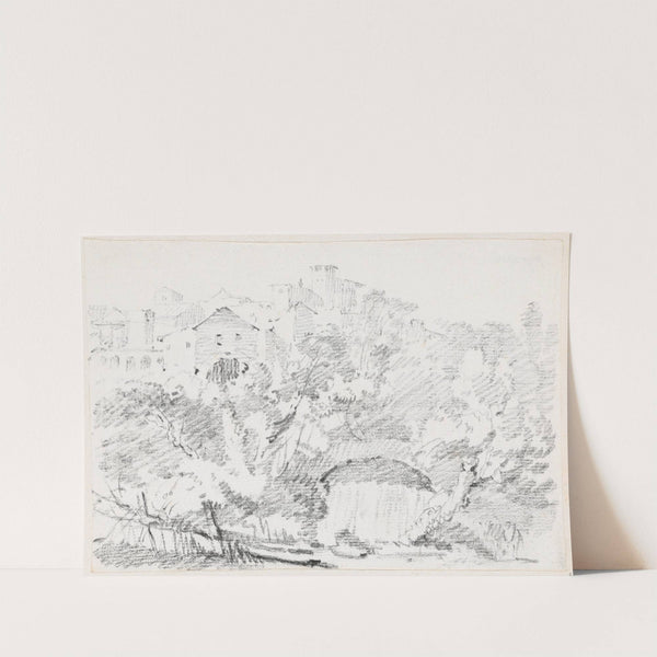 A Waterfall near a Hilltown in Italy by Joseph-Marie Vien