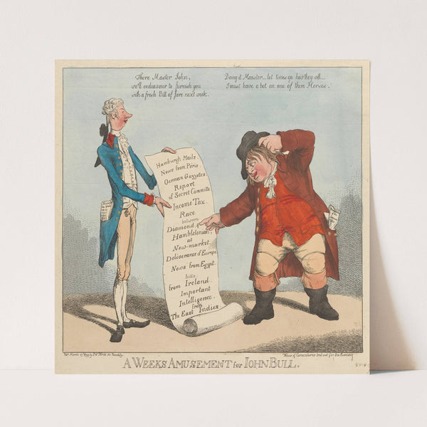 A Weeks Amusement for John Bull (1799) by Charles Ansell