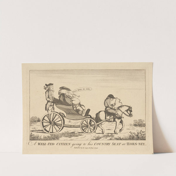 A well-fed citizen going to his country seat at Horn-sey. (1773)