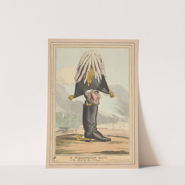 A Wellington boot – or head of the army. (1827) by William Heath