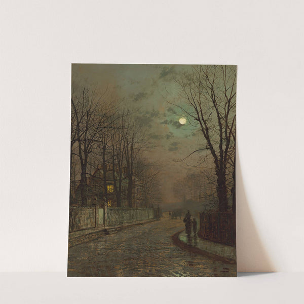 A Wet Road, Knostrop, Yorkshire by John Atkinson Grimshaw