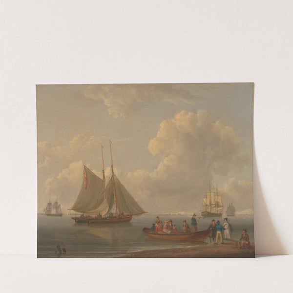 A Wherry Taking Passengers out to Two Anchored Packets by William Anderson