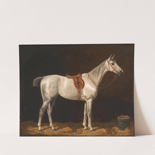 A White Horse in a Stable (1895) by Emil Volkers