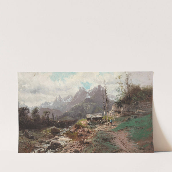 A Wild Mountain Landscape by Alfred Godchaux