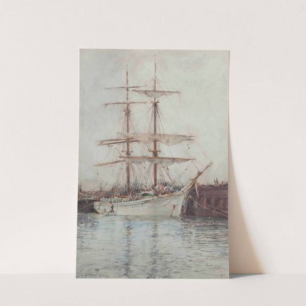 A Windjammer Moored In Falmouth Harbour (1908) by Henry Scott Tuke