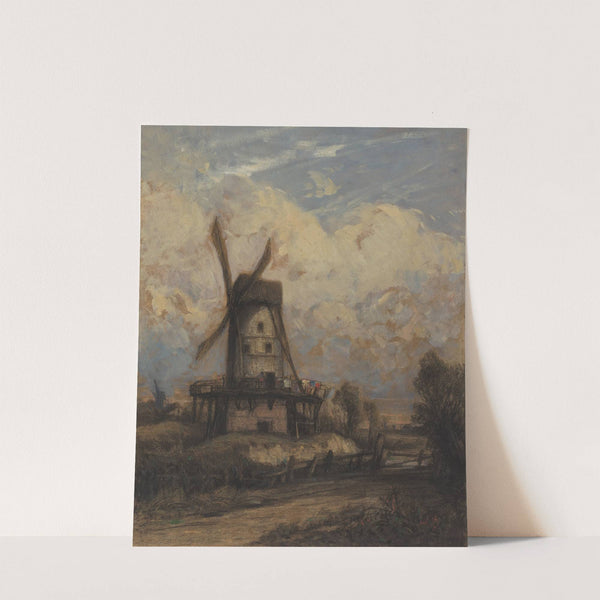 A Windmill against a Cloudy Sky (1845-1850) by Constant Troyon