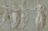 A Winged Figure, two Women, and a Man