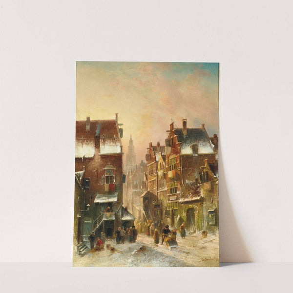 A Winter Day in a Dutch Town (1899) by Charles Leickert